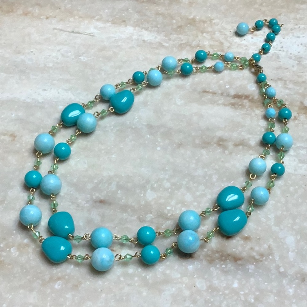 😍Colors of Blue Two Strand Fashion Necklace😍 NWOT